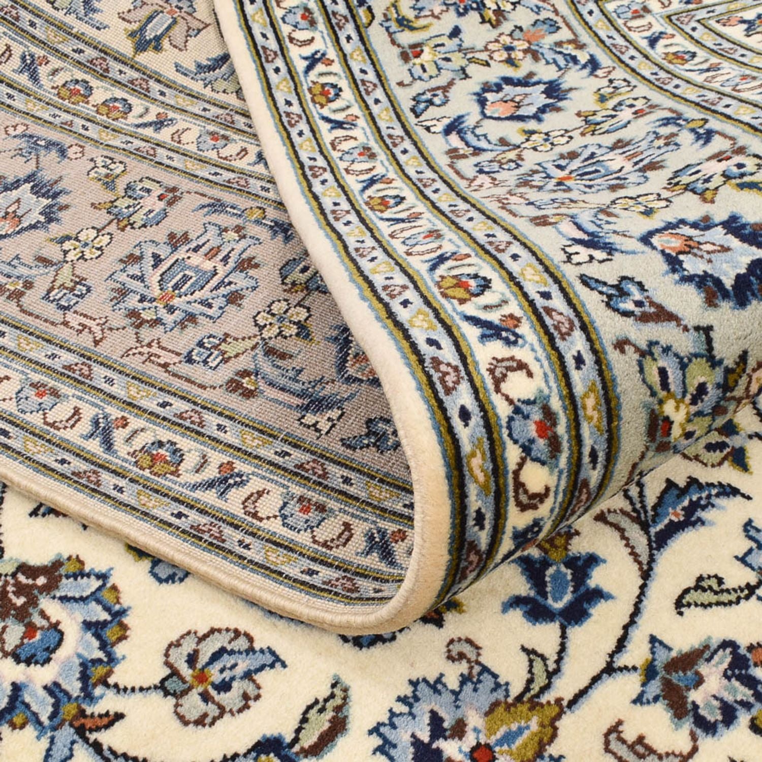 Perserteppich - Keshan - 220 x 140 cm - hellgrau