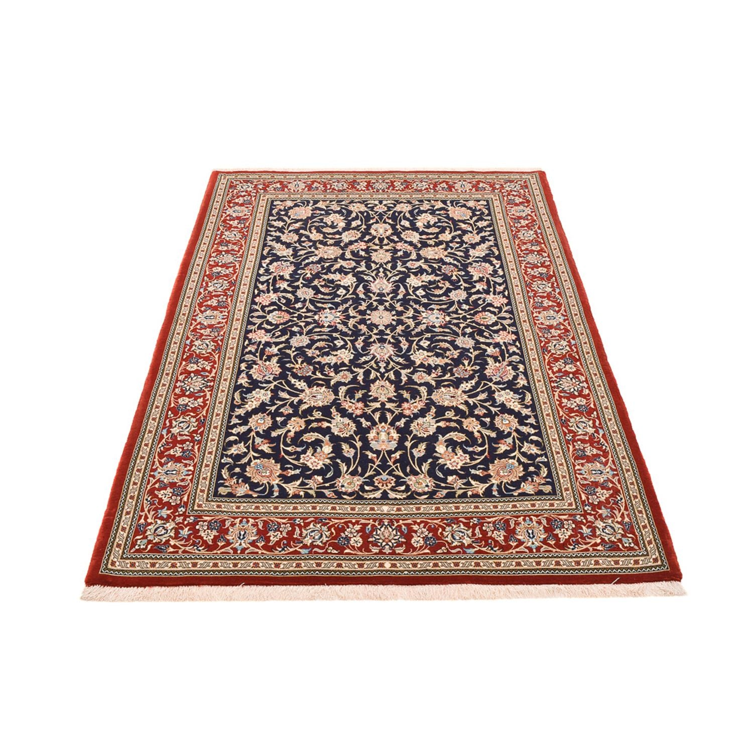 Perserteppich - Ghom - Royal - 204 x 133 cm - dunkelblau