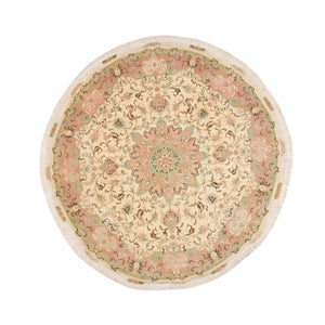 Perserteppich - Täbriz - Royal rund  - 150 x 150 cm - beige