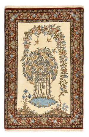 Perserteppich - Ghom - Royal - 201 x 129 cm - hellbeige