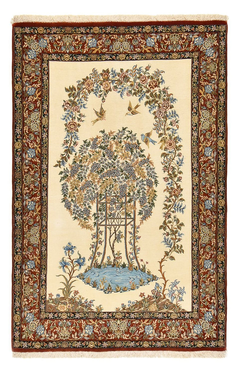 Perserteppich - Ghom - Royal - 201 x 129 cm - hellbeige