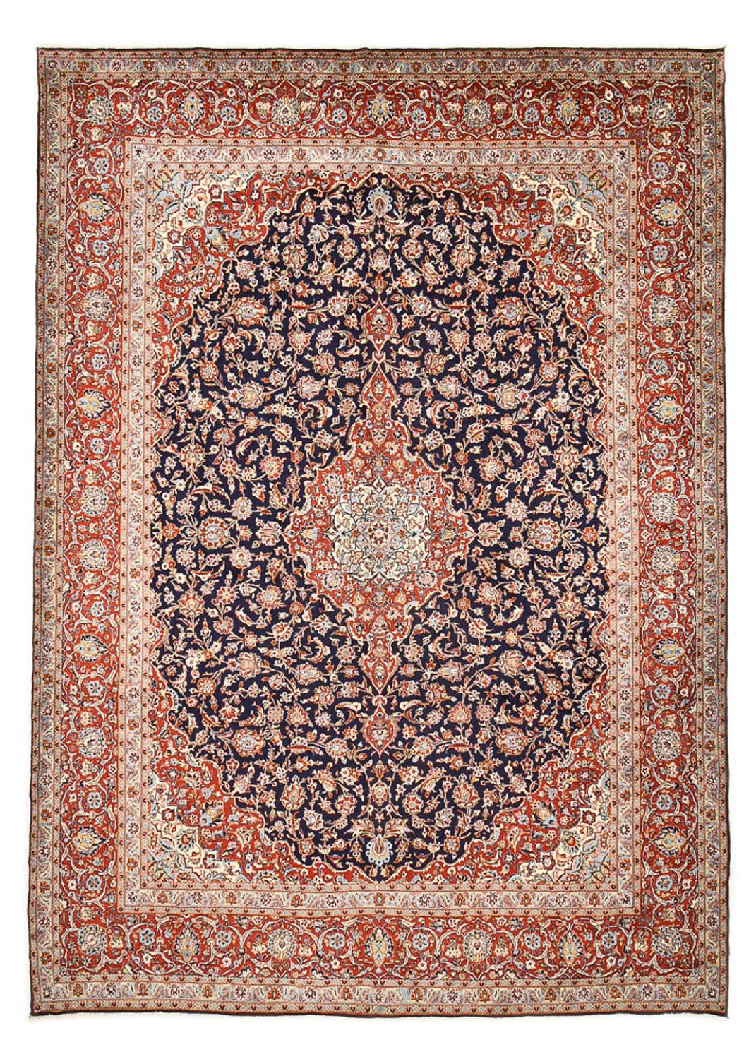 Perserteppich - Keshan - 424 x 308 cm - dunkelblau
