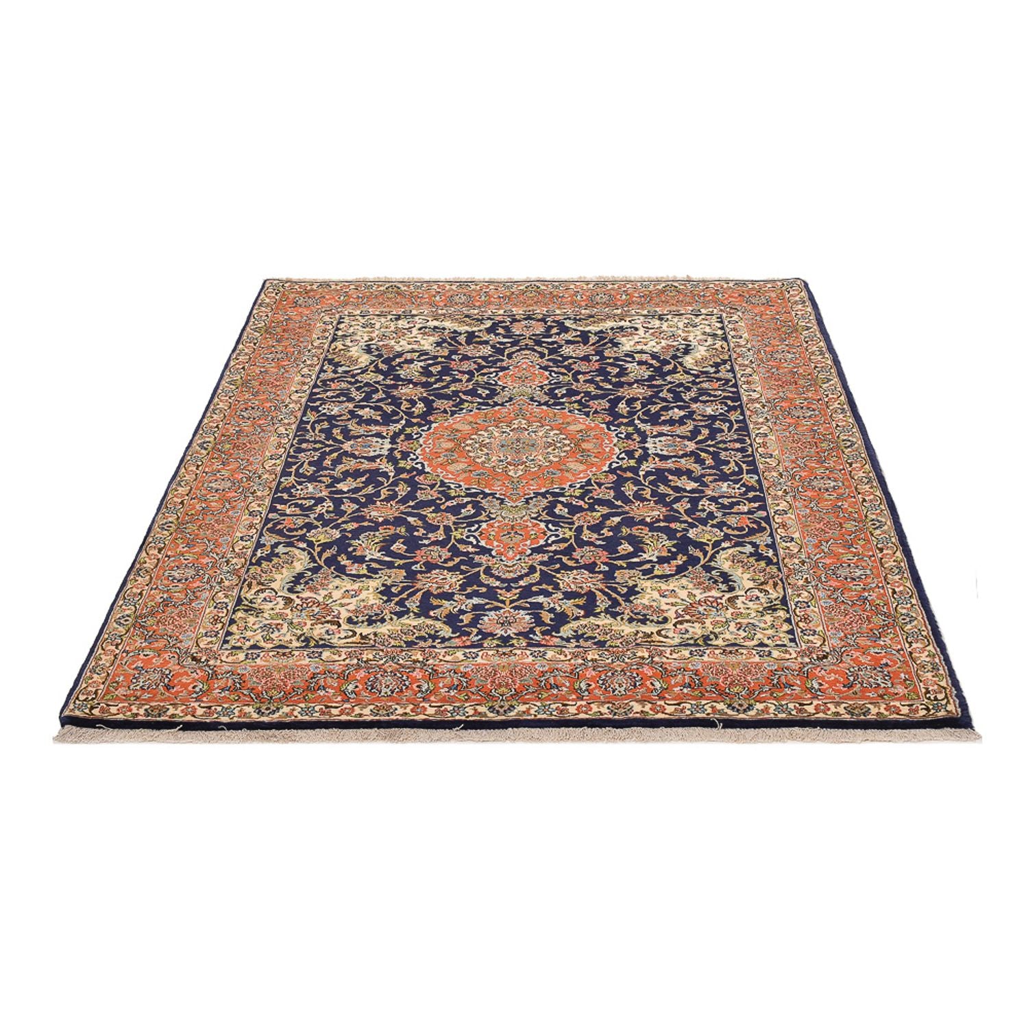 Perserteppich - Ghom - Royal - 205 x 137 cm - dunkelblau