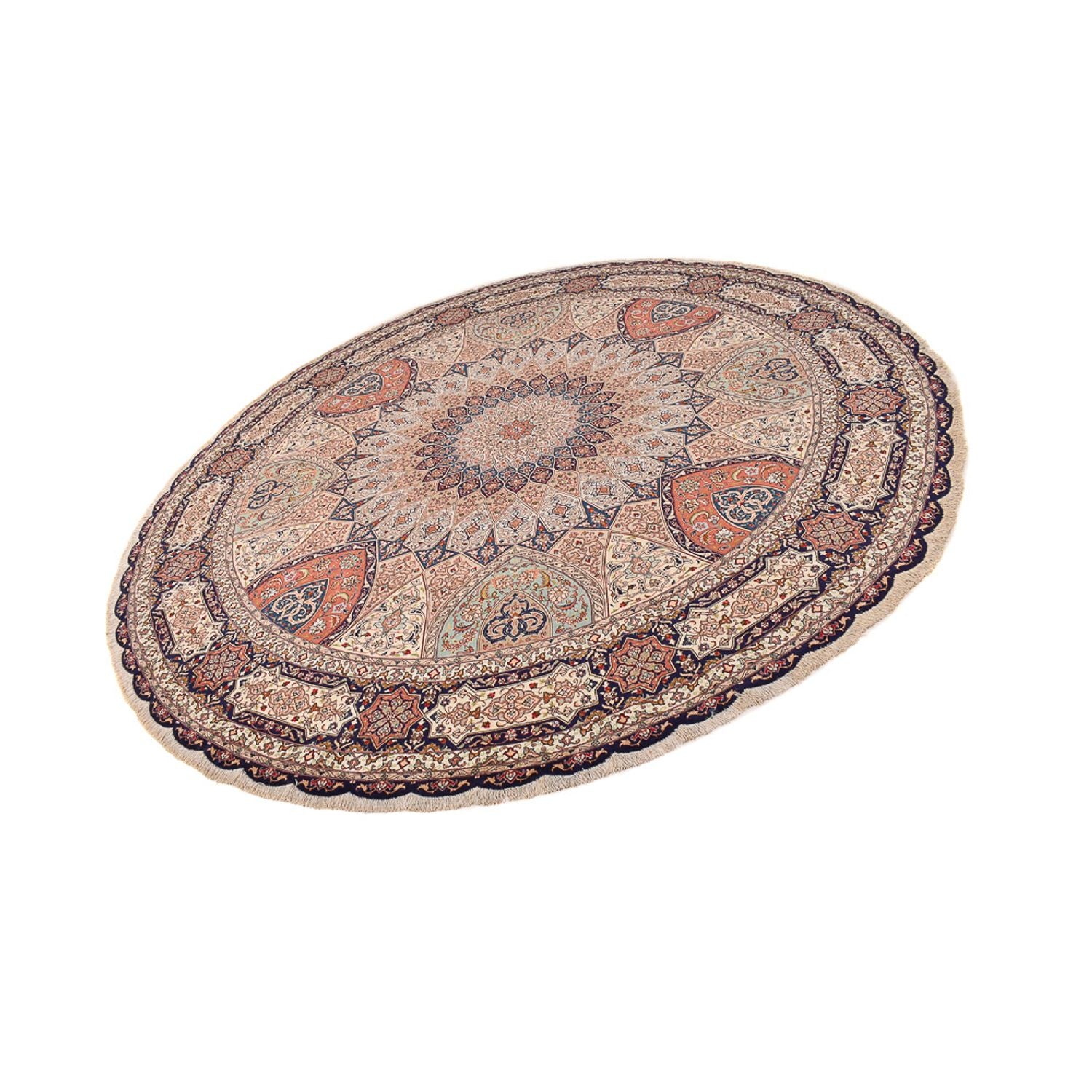 Perserteppich - Täbriz - Royal rund  - 312 x 312 cm - beige