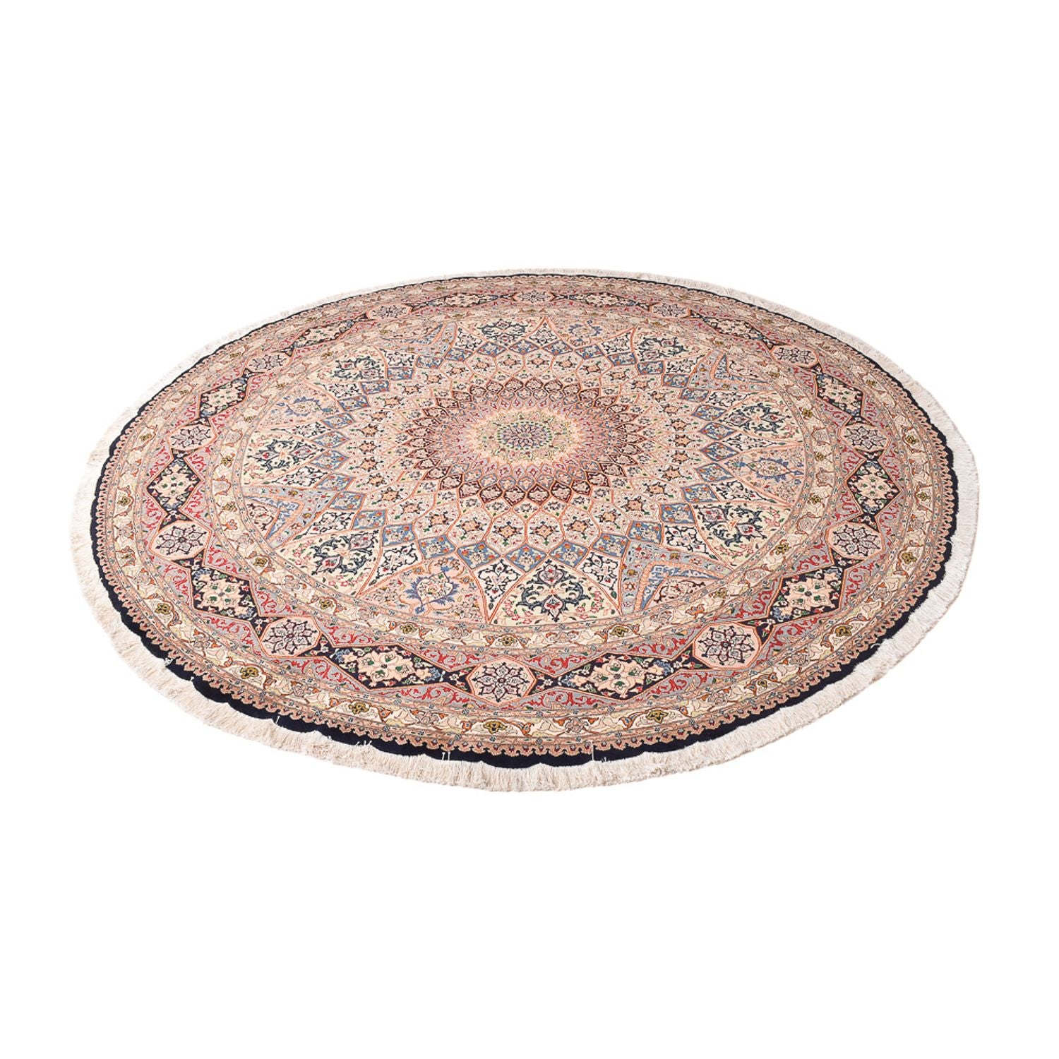 Perserteppich - Täbriz - Royal rund  - 250 x 250 cm - hellrot