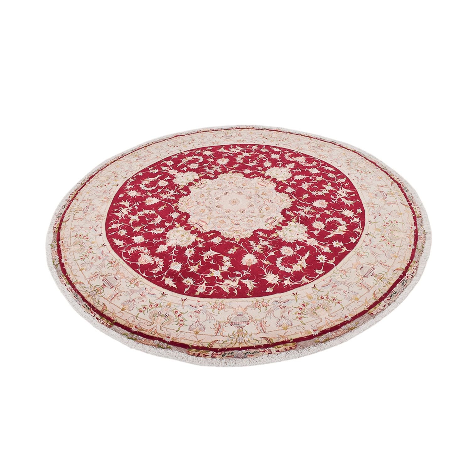 Perserteppich - Täbriz - Royal rund  - 245 x 245 cm - rot