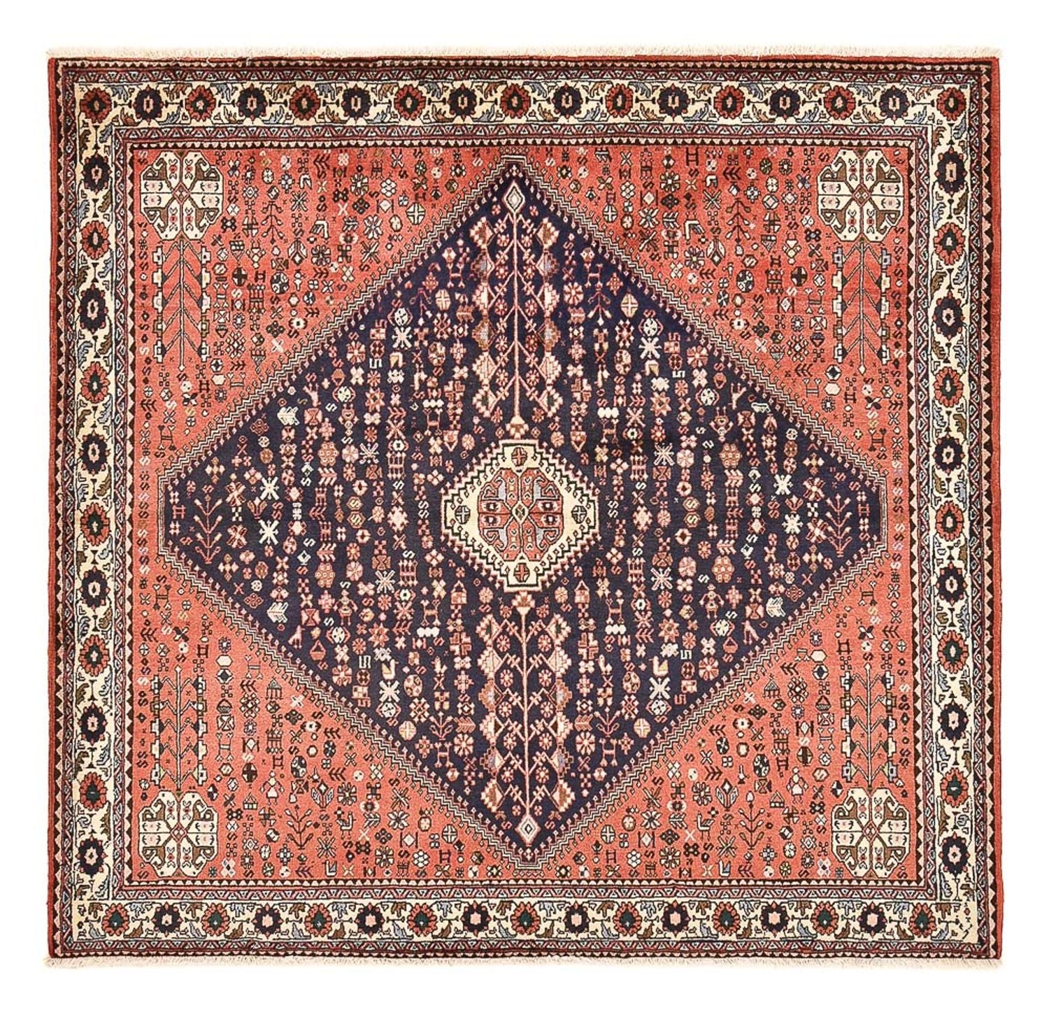 Perserteppich - Nomadic quadratisch  - 203 x 196 cm - hellrot