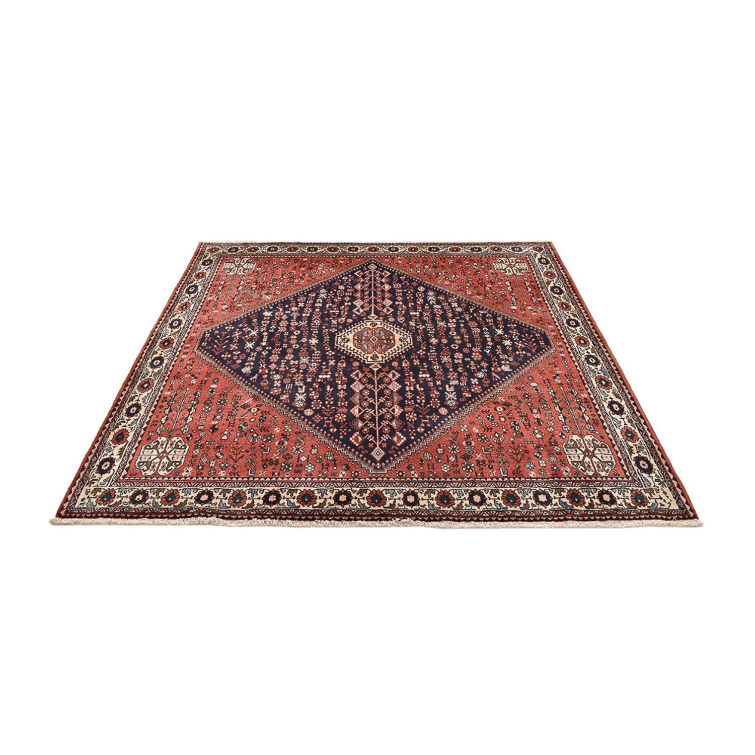 Perserteppich - Nomadic quadratisch  - 203 x 196 cm - hellrot