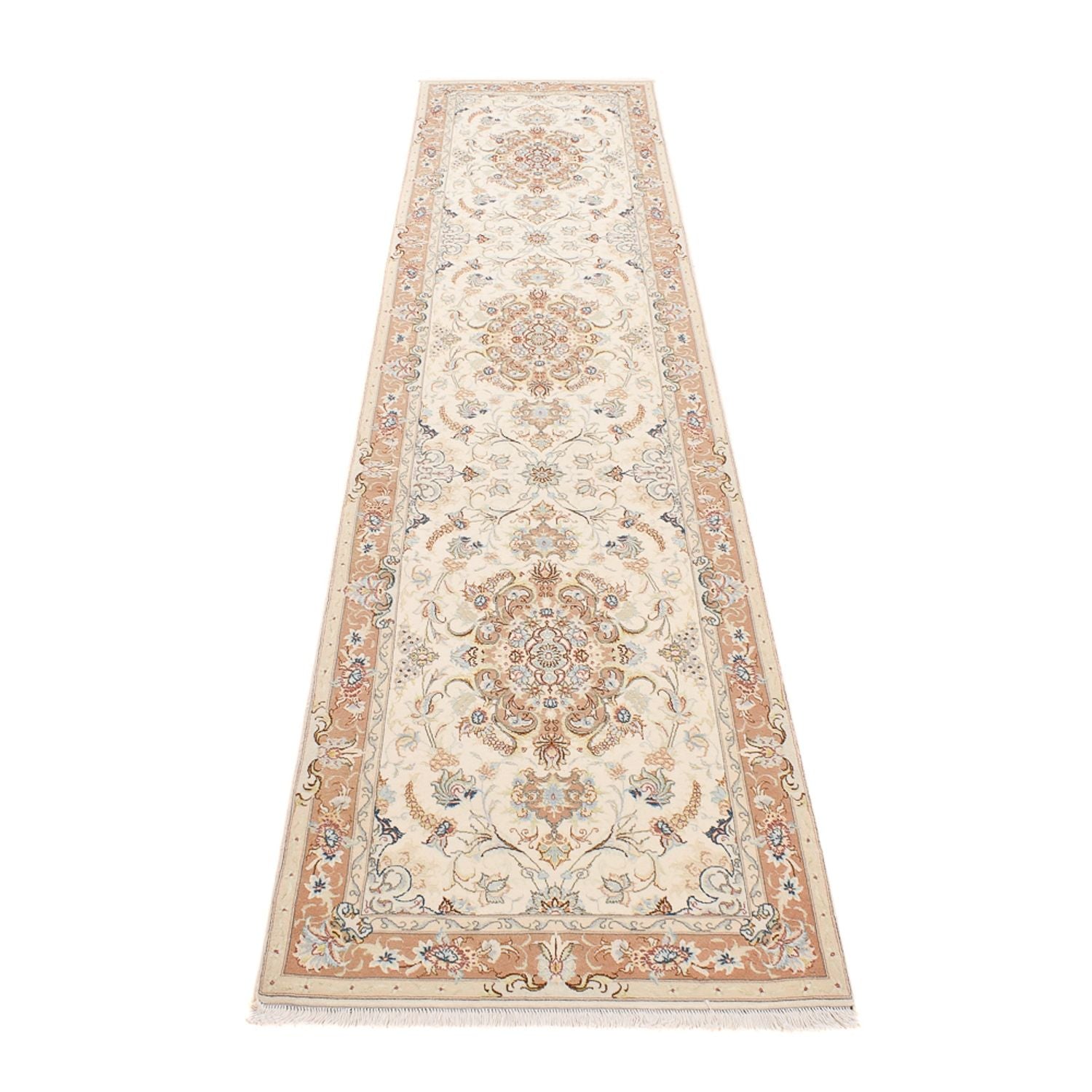 Läufer Perser - Täbriz - Royal - 372 x 87 cm - beige