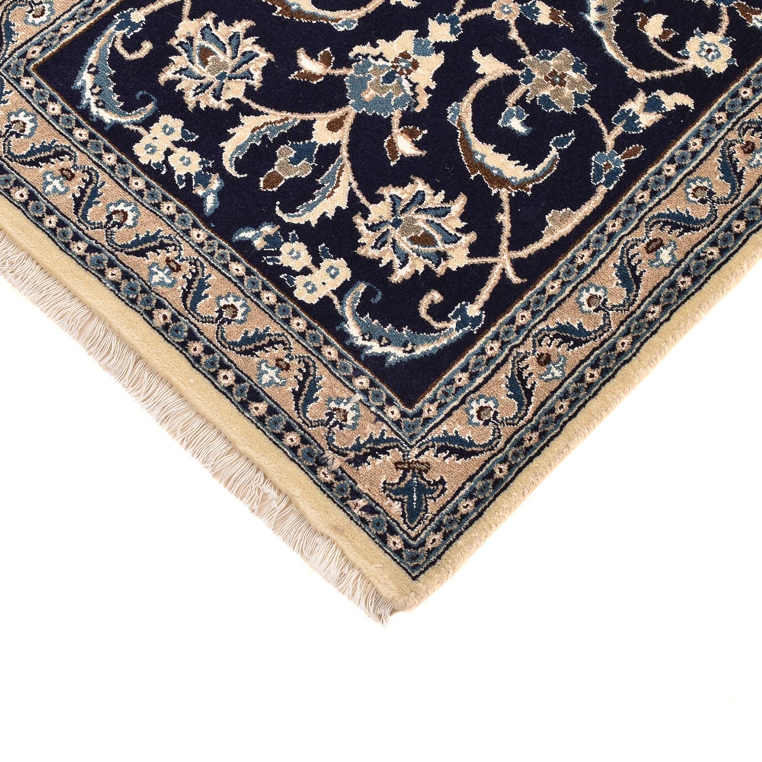 Läufer Perser - Nain - Royal - 196 x 66 cm - dunkelblau