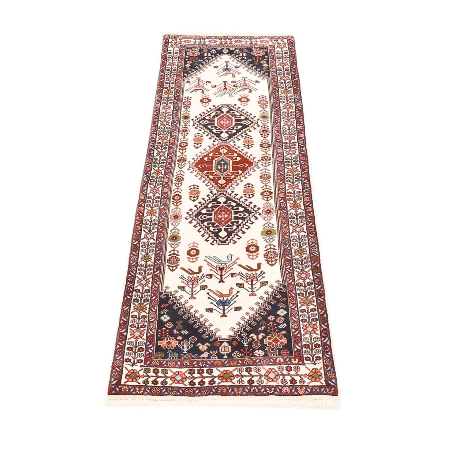 Läufer Gabbeh - Kaschkuli Perser - 200 x 63 cm - mehrfarbig