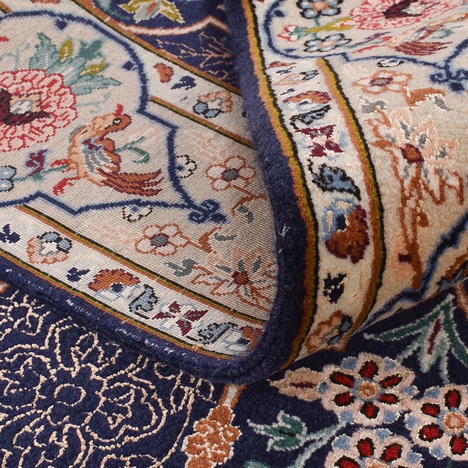 Läufer Perser - Ghom - Royal - 300 x 80 cm - dunkelblau
