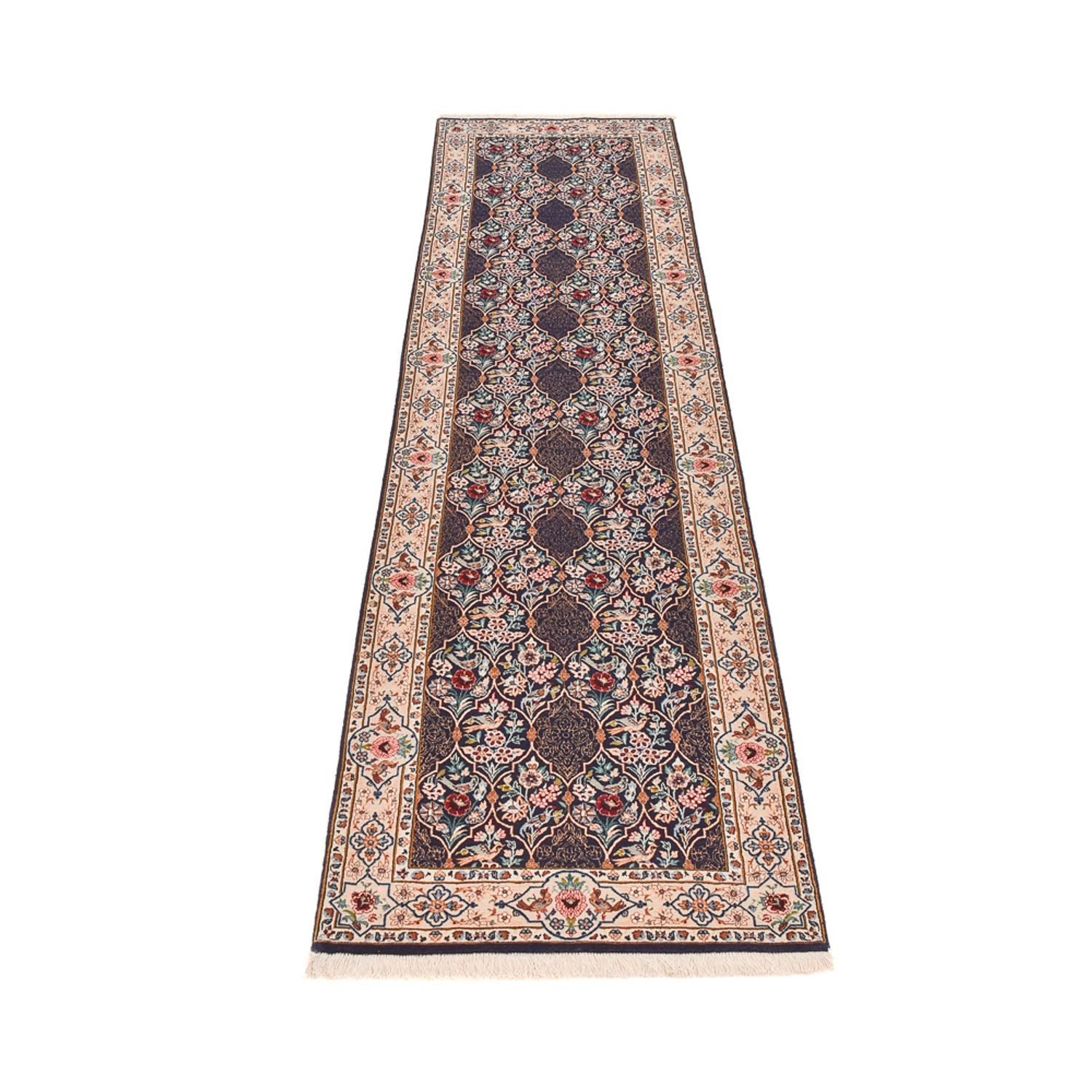 Läufer Perser - Ghom - Royal - 300 x 80 cm - dunkelblau