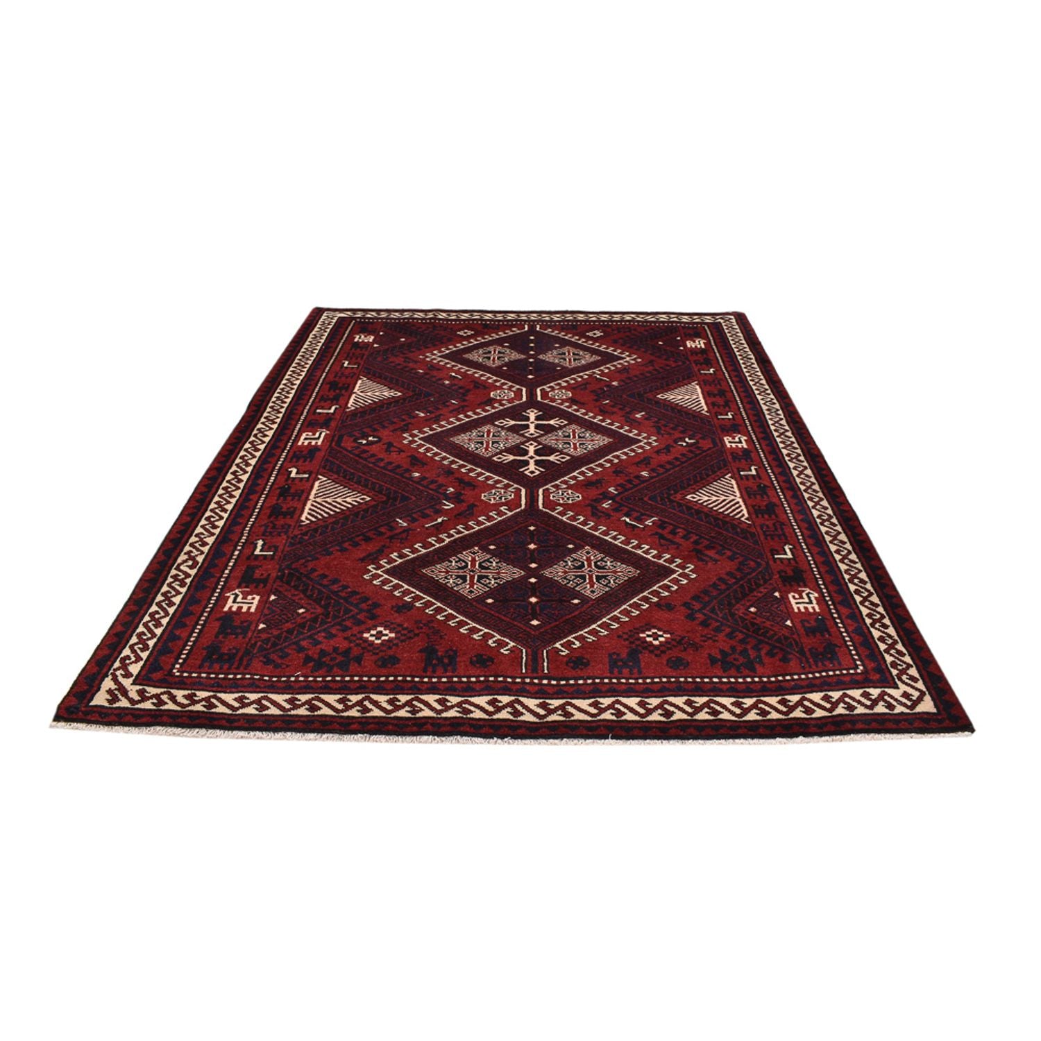 Perserteppich - Nomadic - 260 x 217 cm - bordeauxrot