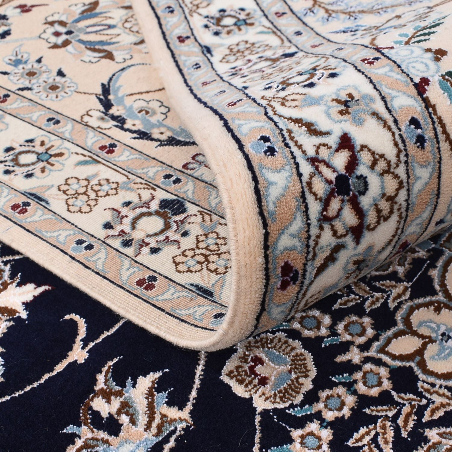 Perserteppich - Nain - Premium - 300 x 254 cm - dunkelblau