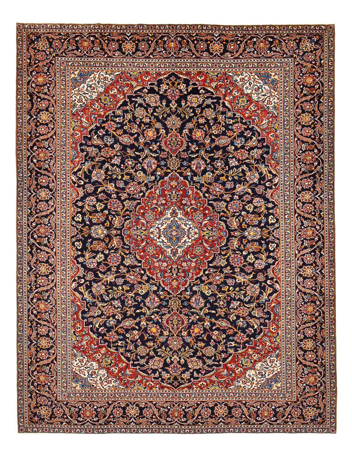 Perserteppich - Keshan - 381 x 292 cm - dunkelblau