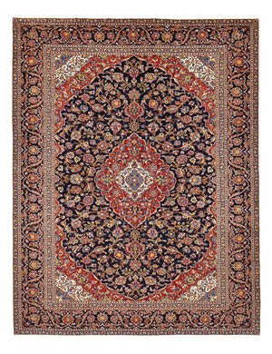 Perserteppich - Keshan - 381 x 292 cm - dunkelblau