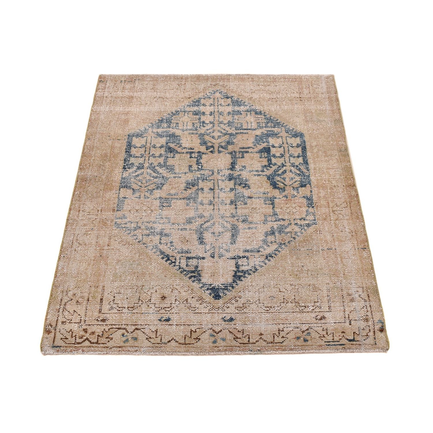 Vintage Teppich - 148 x 108 cm - blau