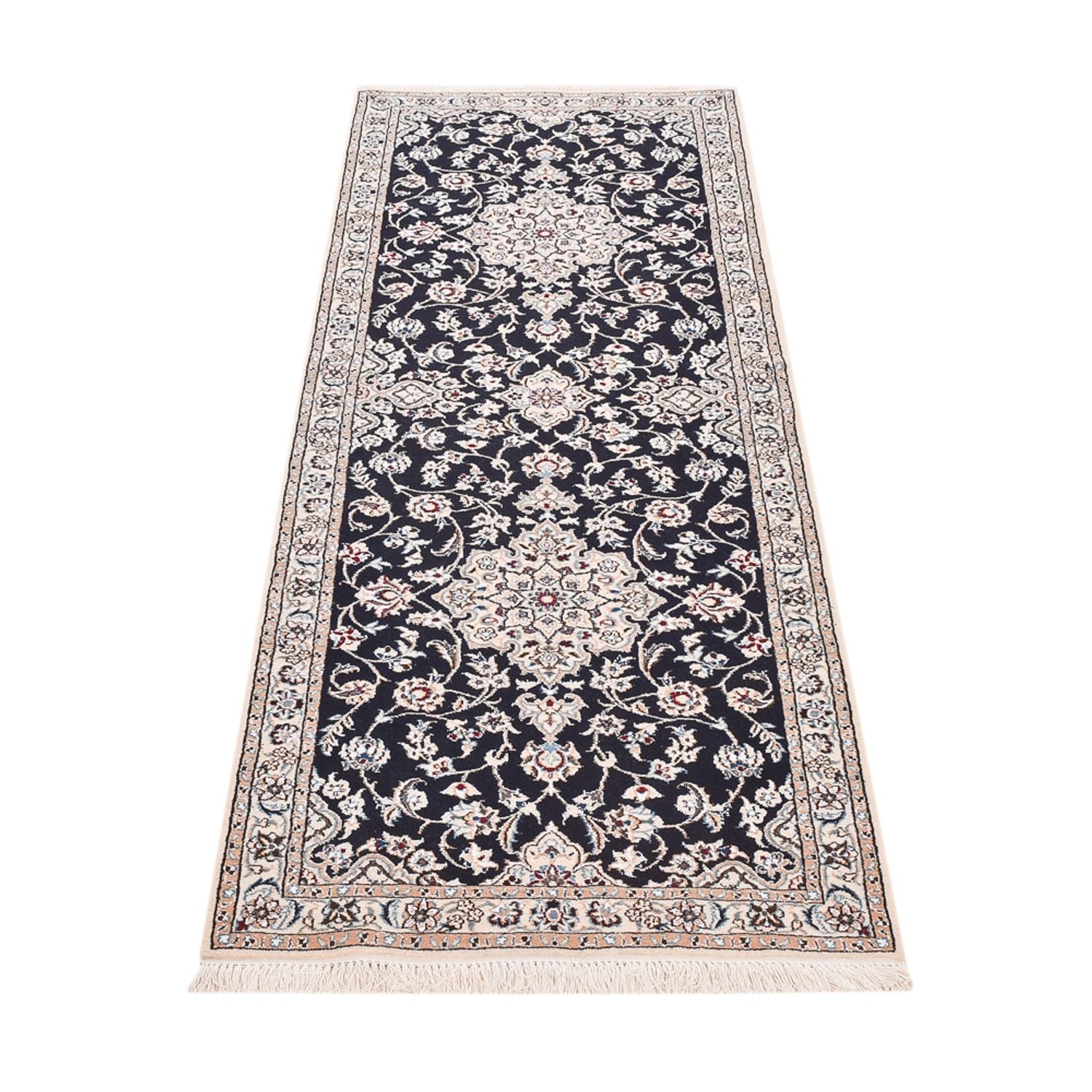 Läufer Perser - Nain - Royal - 213 x 72 cm - dunkelblau