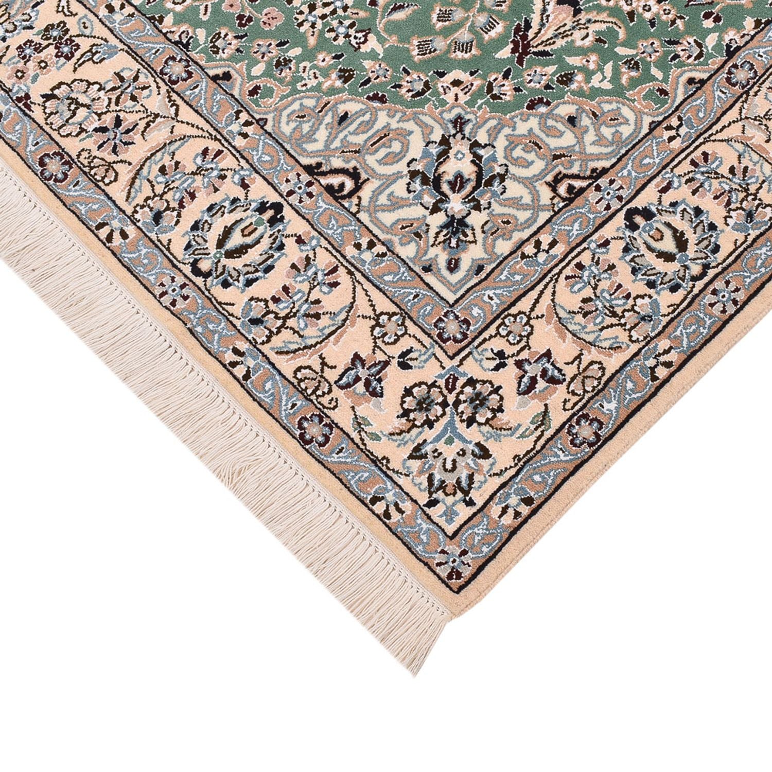 Perserteppich - Nain - Royal quadratisch  - 152 x 149 cm - hellgrün