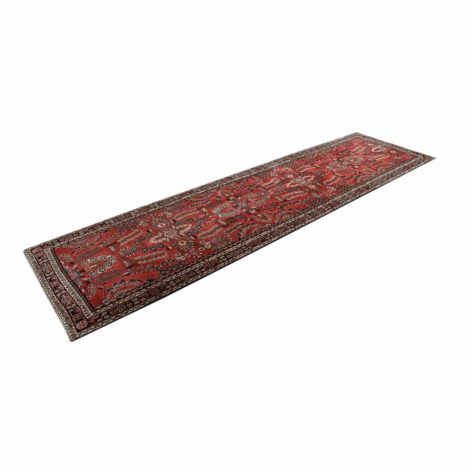 Läufer Perser - Täbriz - 398 x 110 cm - rot