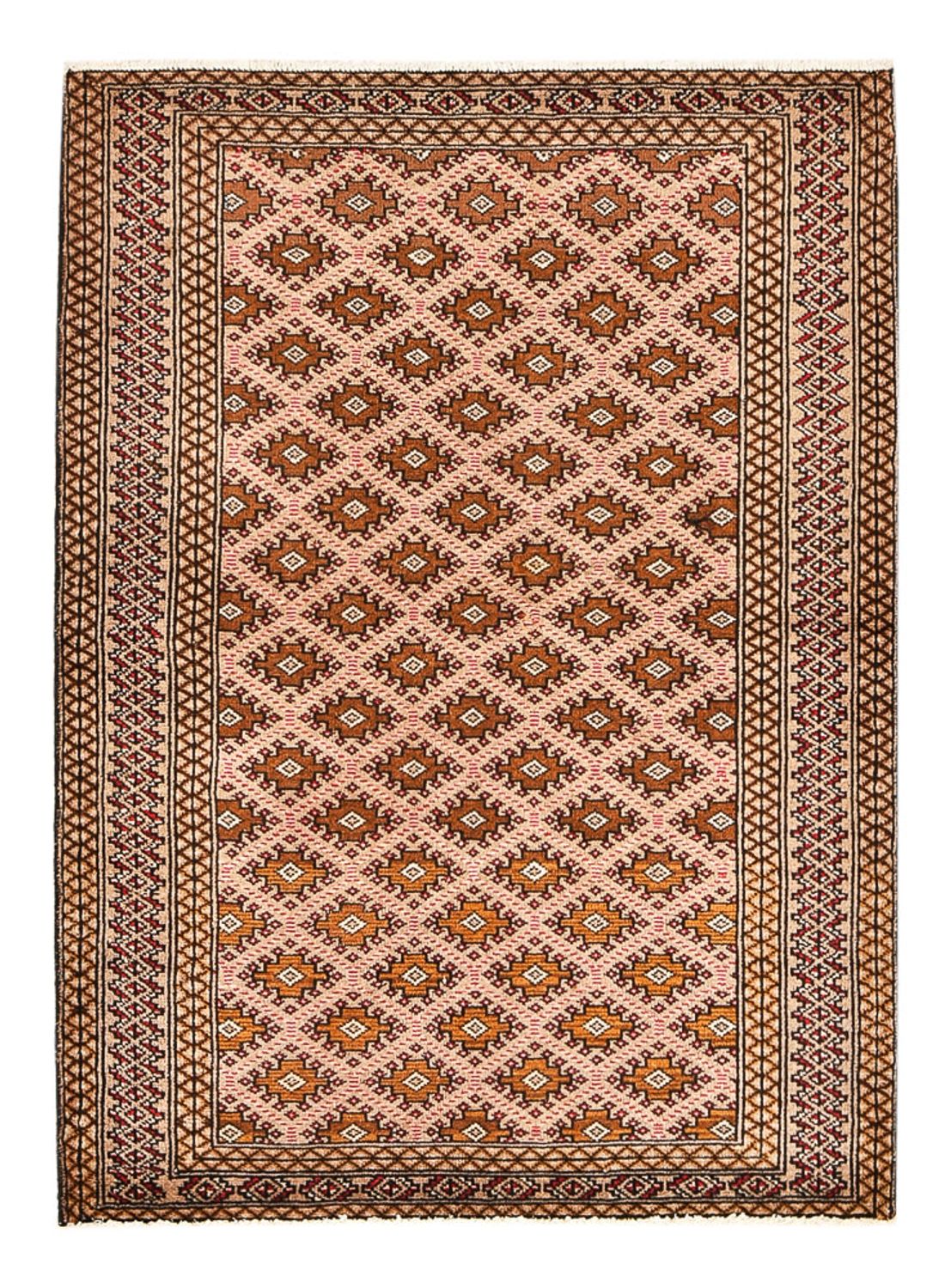 Turkaman Teppich - 132 x 97 cm - hellrot
