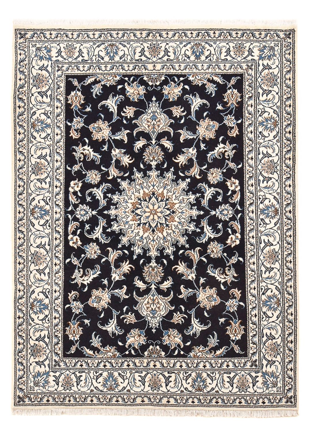 Perserteppich - Nain - 195 x 147 cm - dunkelblau