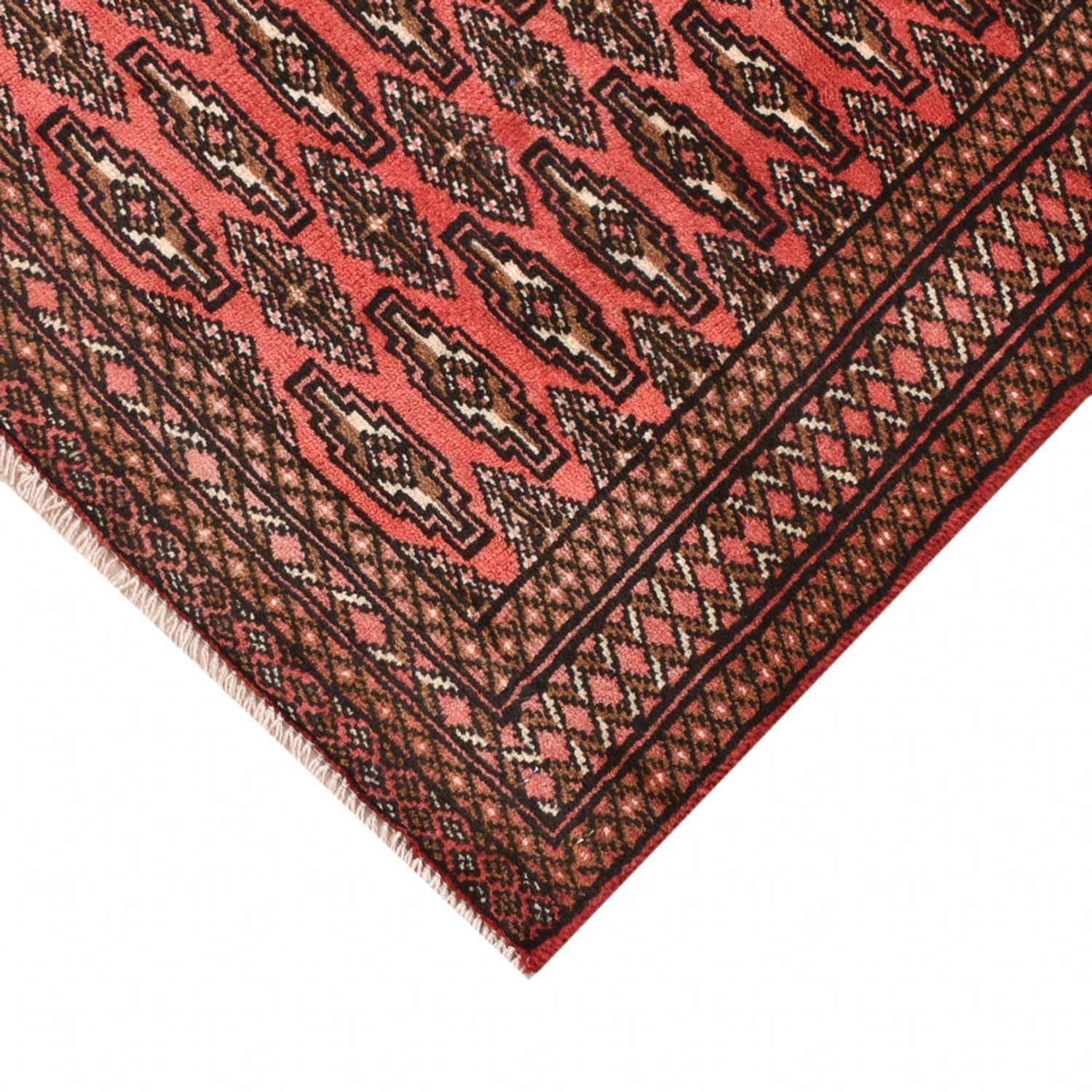 Turkaman Teppich - 131 x 100 cm - hellrot