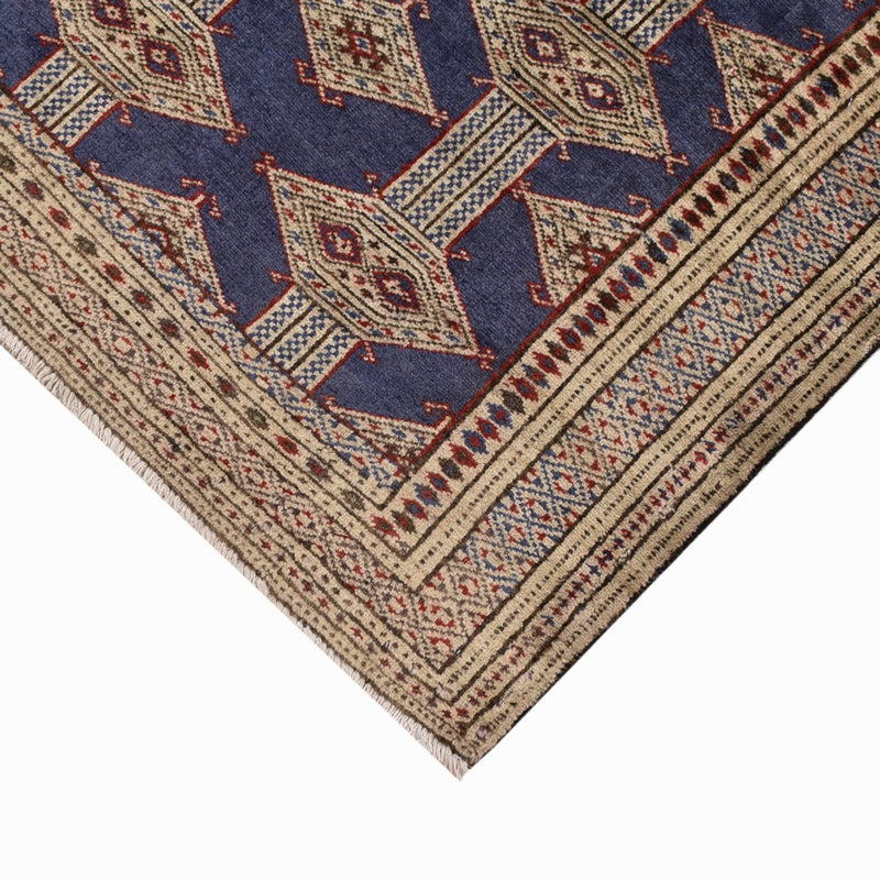 Turkaman Teppich - 136 x 101 cm - dunkelblau