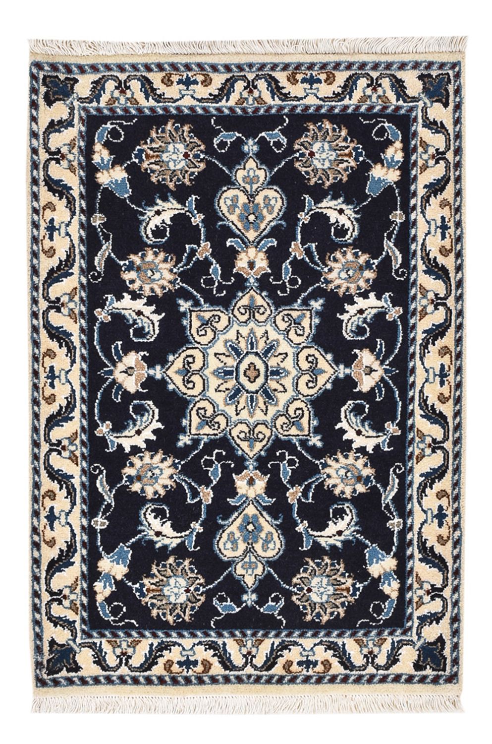 Perserteppich - Nain - 90 x 60 cm - dunkelblau