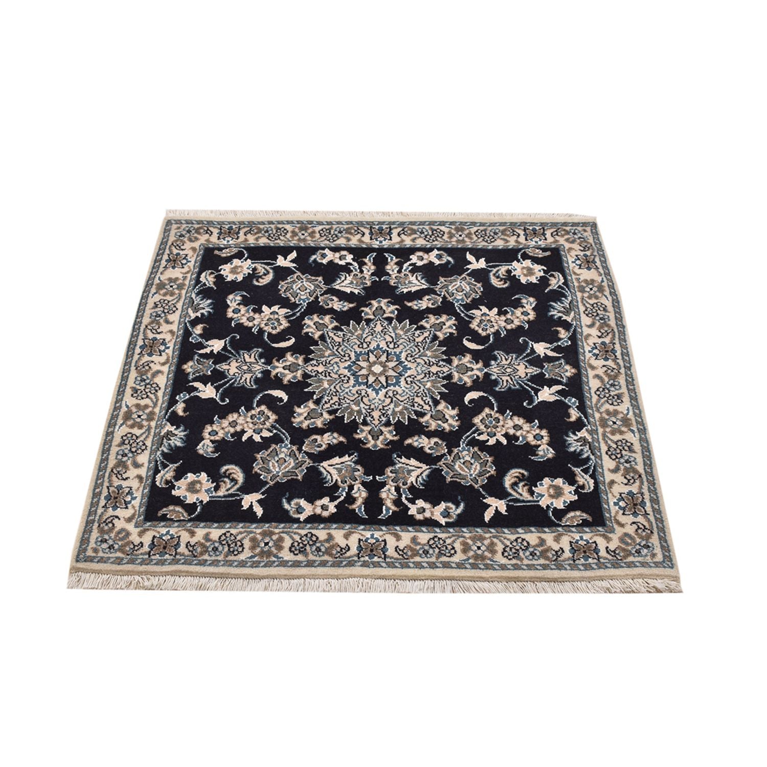 Perserteppich - Nain quadratisch  - 100 x 100 cm - dunkelblau