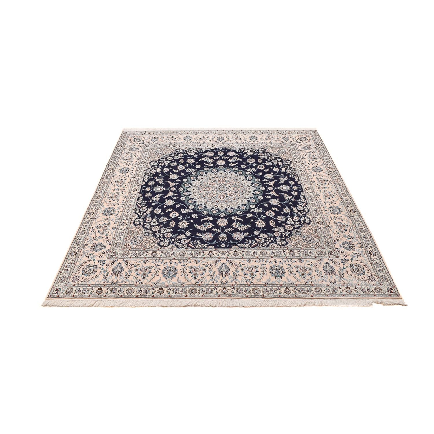 Perserteppich - Nain - Premium quadratisch  - 206 x 206 cm - dunkelblau
