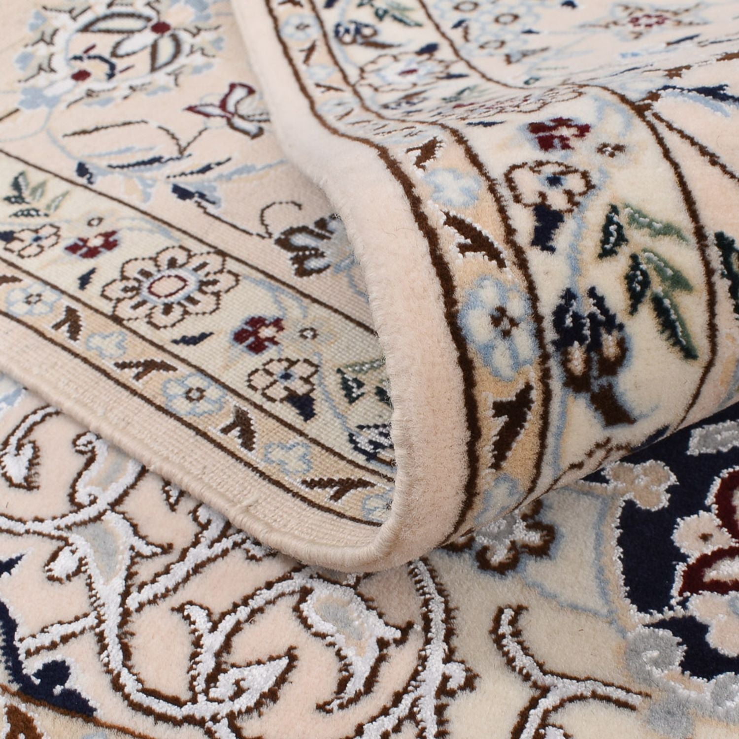 Perserteppich - Nain - Premium quadratisch  - 181 x 178 cm - dunkelblau
