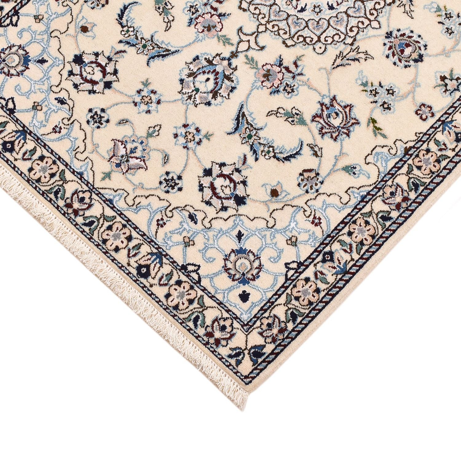 Perserteppich - Nain - Royal - 96 x 64 cm - hellgrau