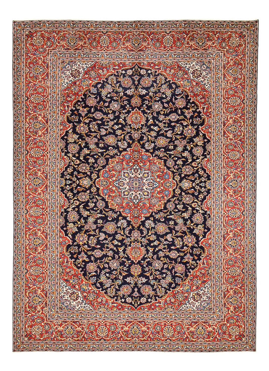 Perserteppich - Keshan - 398 x 295 cm - dunkelblau