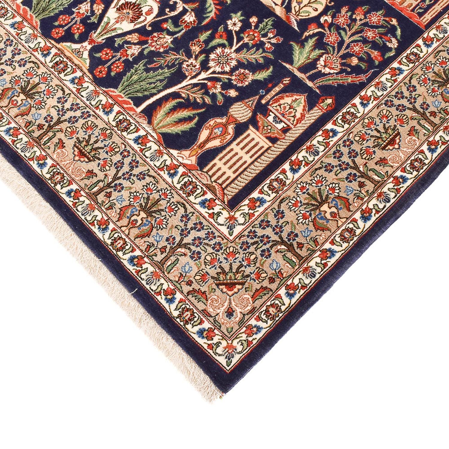 Perserteppich - Ghom - Royal - 200 x 130 cm - dunkelblau