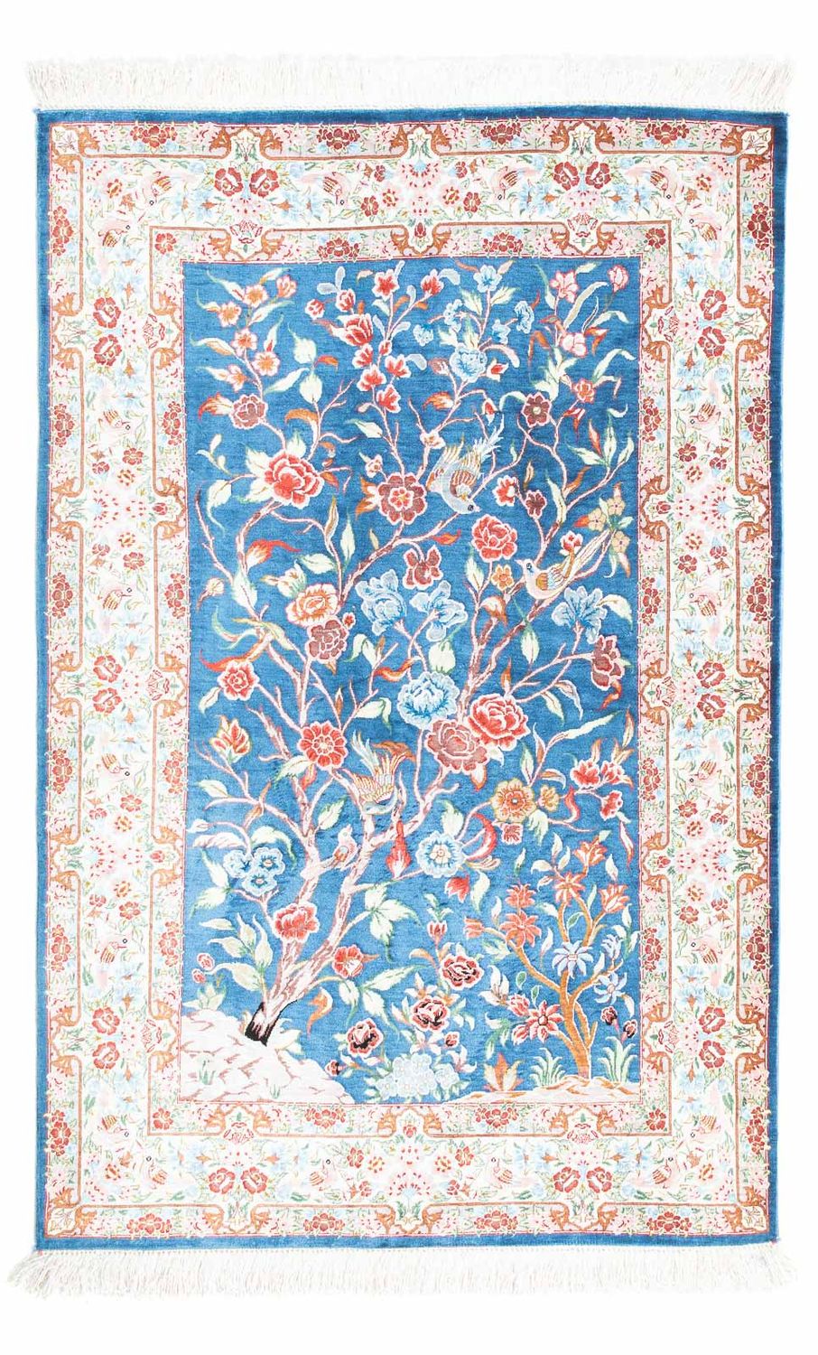 Perserteppich - Ghom 121 x 77 cm - hellblau