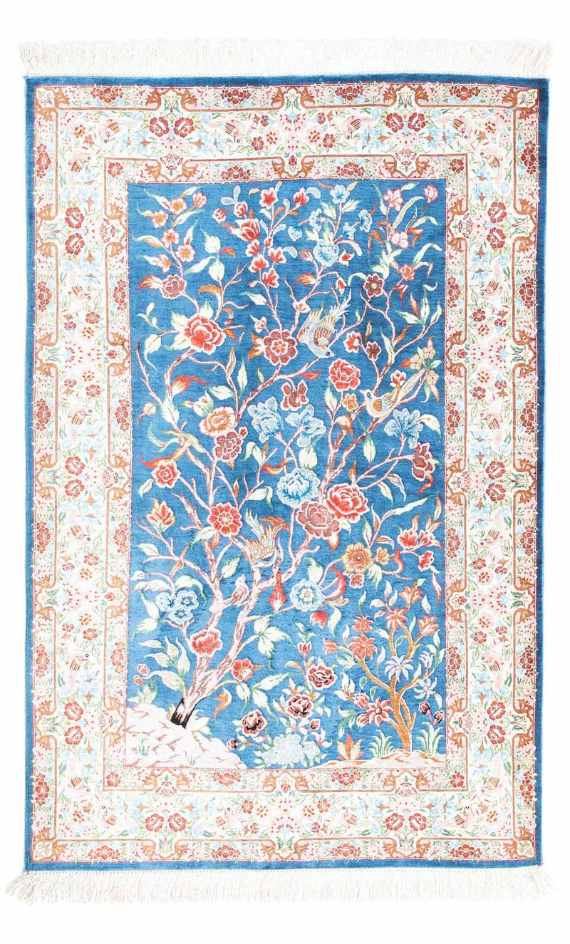 Perserteppich - Ghom 121 x 77 cm - hellblau