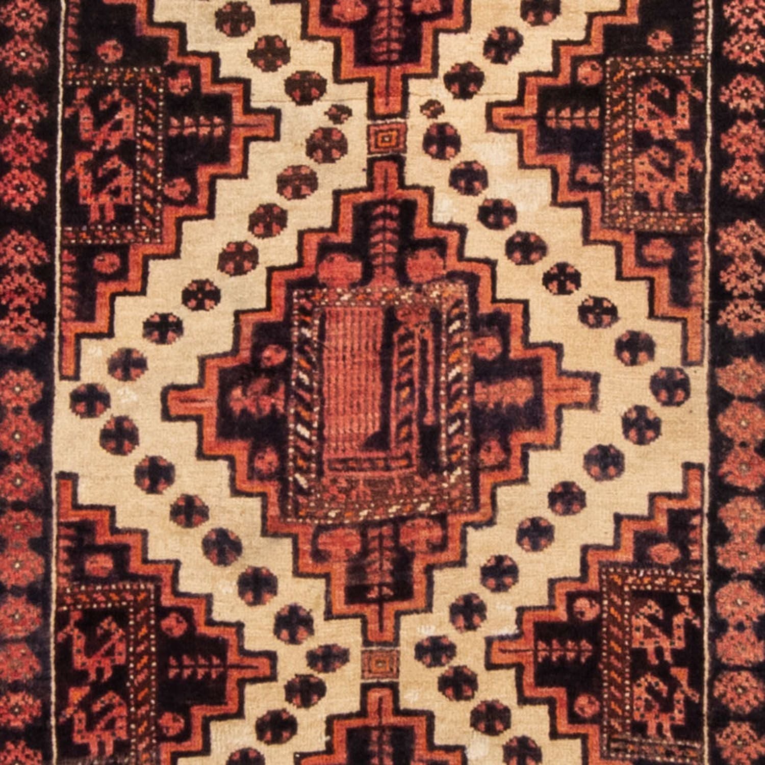 Belutsch Teppich 238 x 100 cm - hellrot