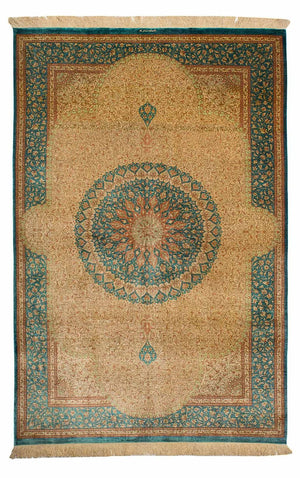 Seidenteppich - Ghom Seide - Premium 188 x 130 cm Teppichbrücke