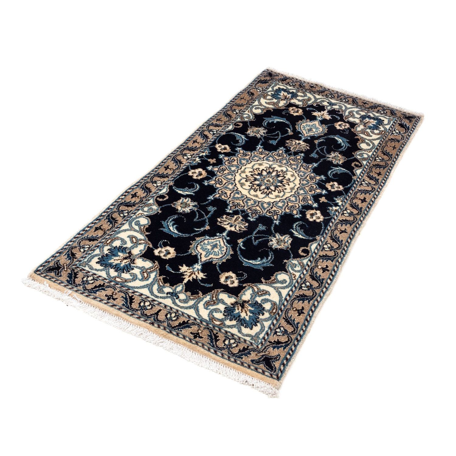 Perserteppich - Nain 141 x 66 cm - dunkelblau