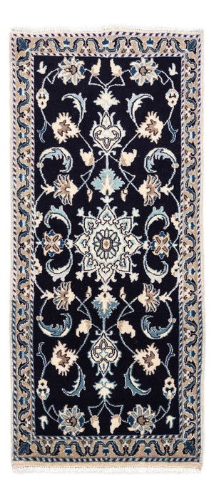 Perserteppich - Nain 139 x 66 cm - dunkelblau