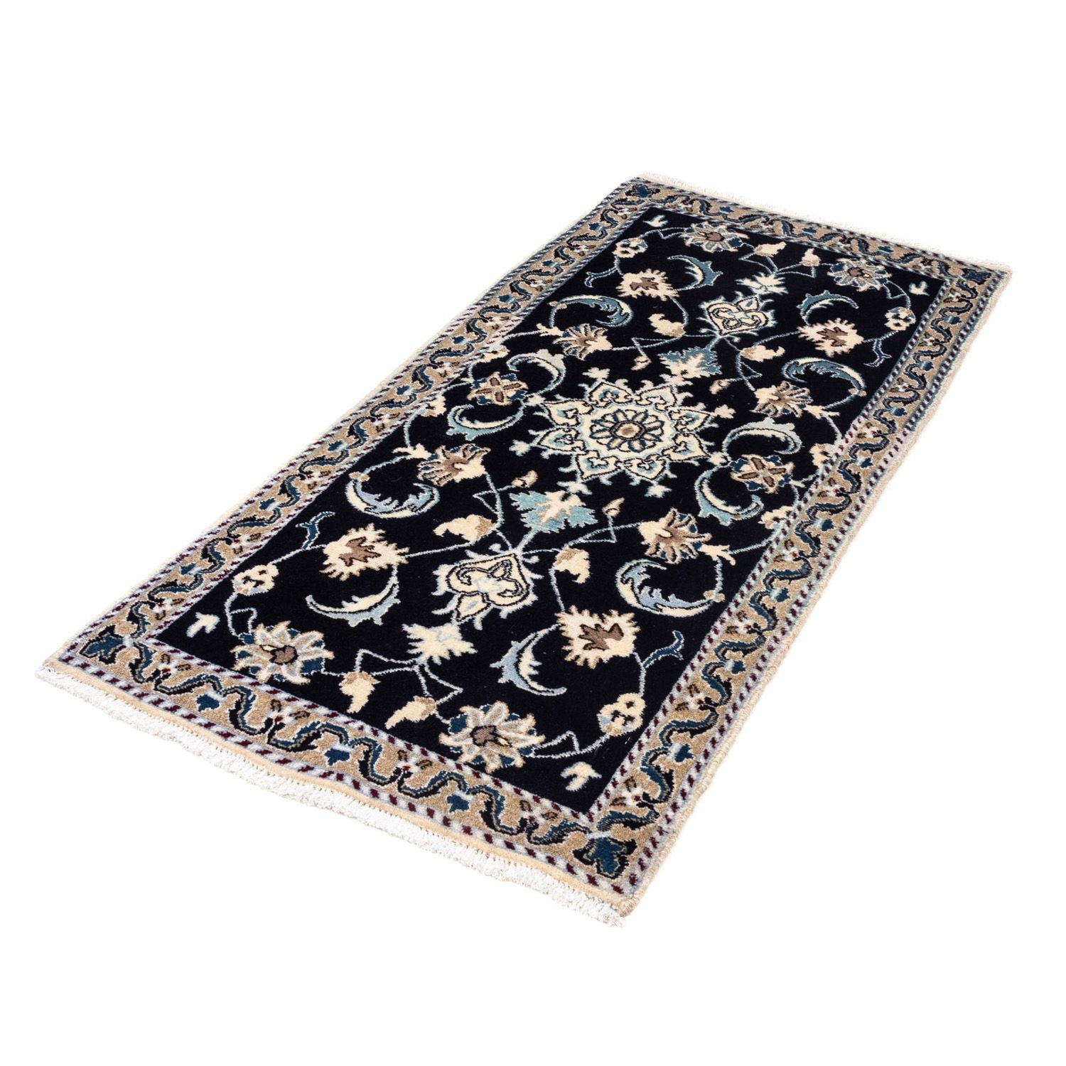 Perserteppich - Nain 139 x 66 cm - dunkelblau