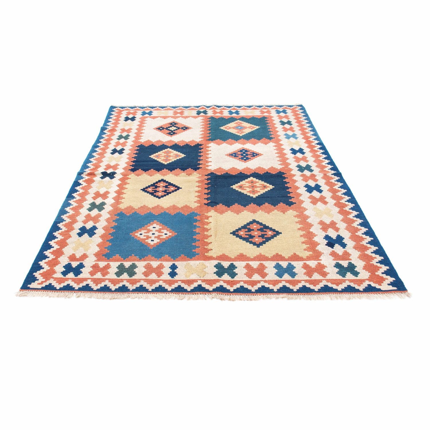 Kelim Teppich - Oriental 212 x 155 cm - blau