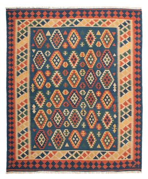Kelim Teppich - Oriental 232 x 194 cm - blau
