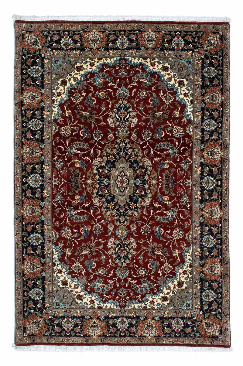 Perserteppich - Ghom 204 x 138 cm - dunkelrot