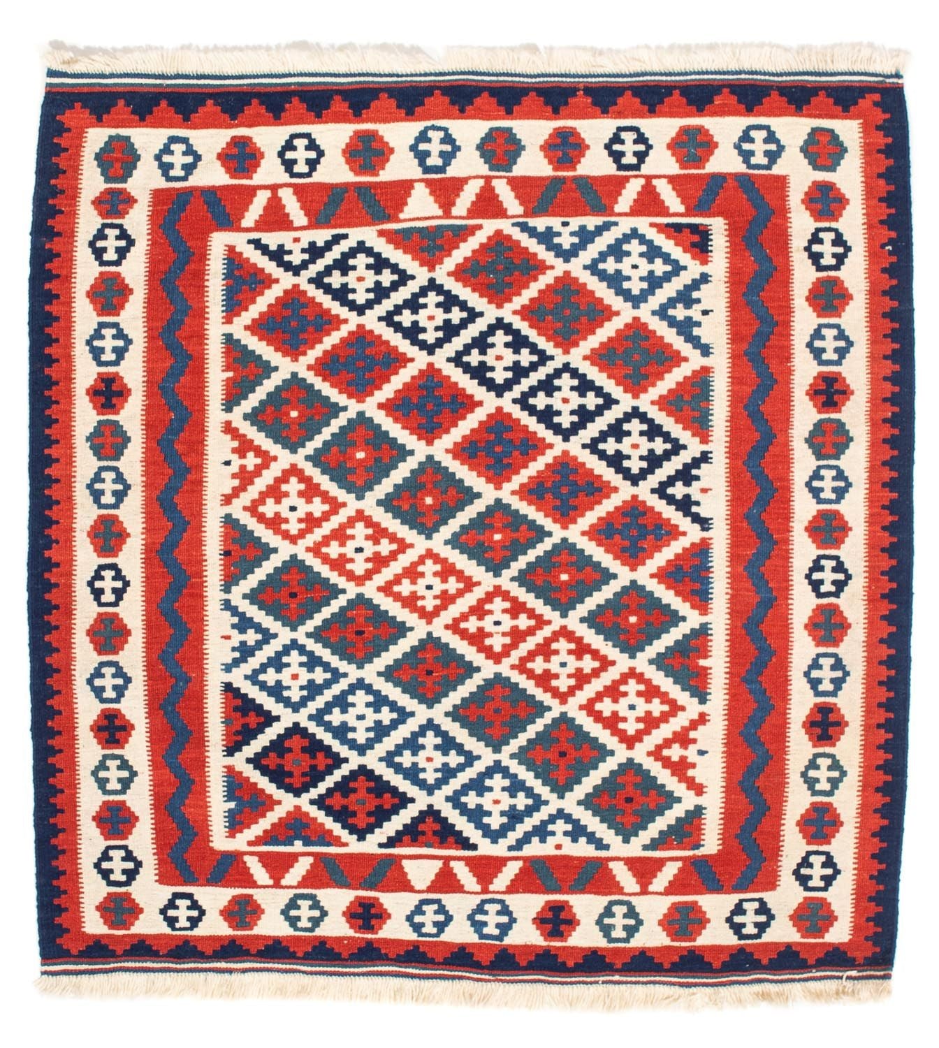 Kelim Teppich - Oriental 104 x 100 cm - mehrfarbig