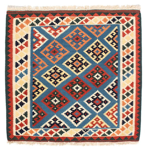 Kelim Teppich - Oriental 104 x 100 cm - dunkelblau