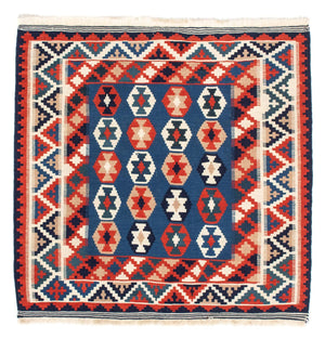 Kelim Teppich - Oriental 103 x 100 cm - dunkelblau