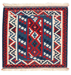 Kelim Teppich - Oriental 103 x 100 cm - dunkelblau